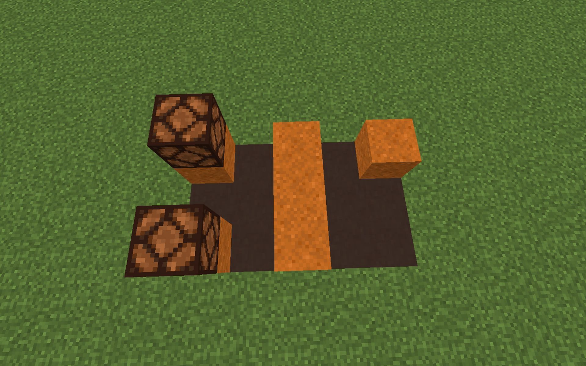Redstone lamps will display this randomizer circuit&#039;s output. (Image via Minecraft.)