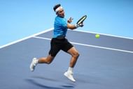 Casper Ruud in action at the Nitto ATP World Tour Finals