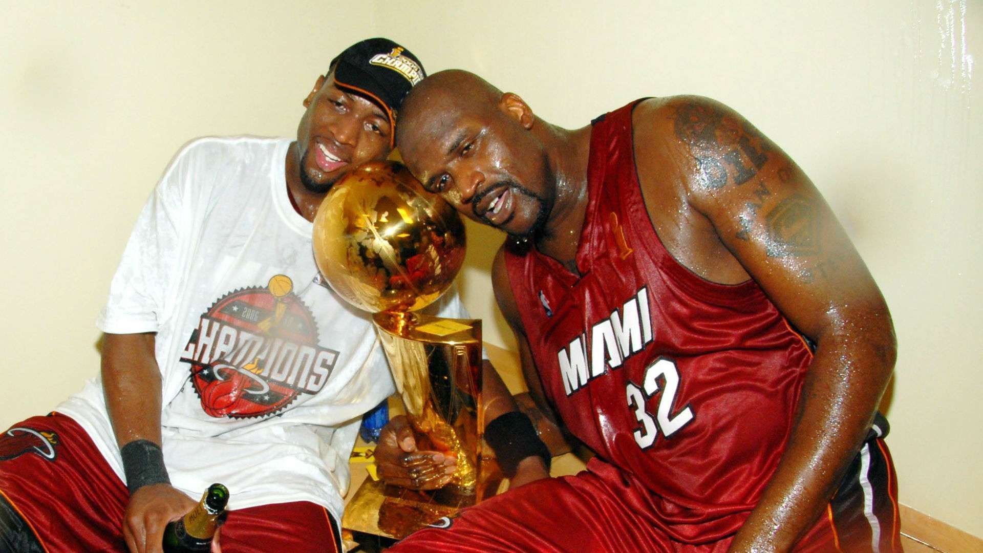 Dwyane Wade and Shaquille O'Neal.