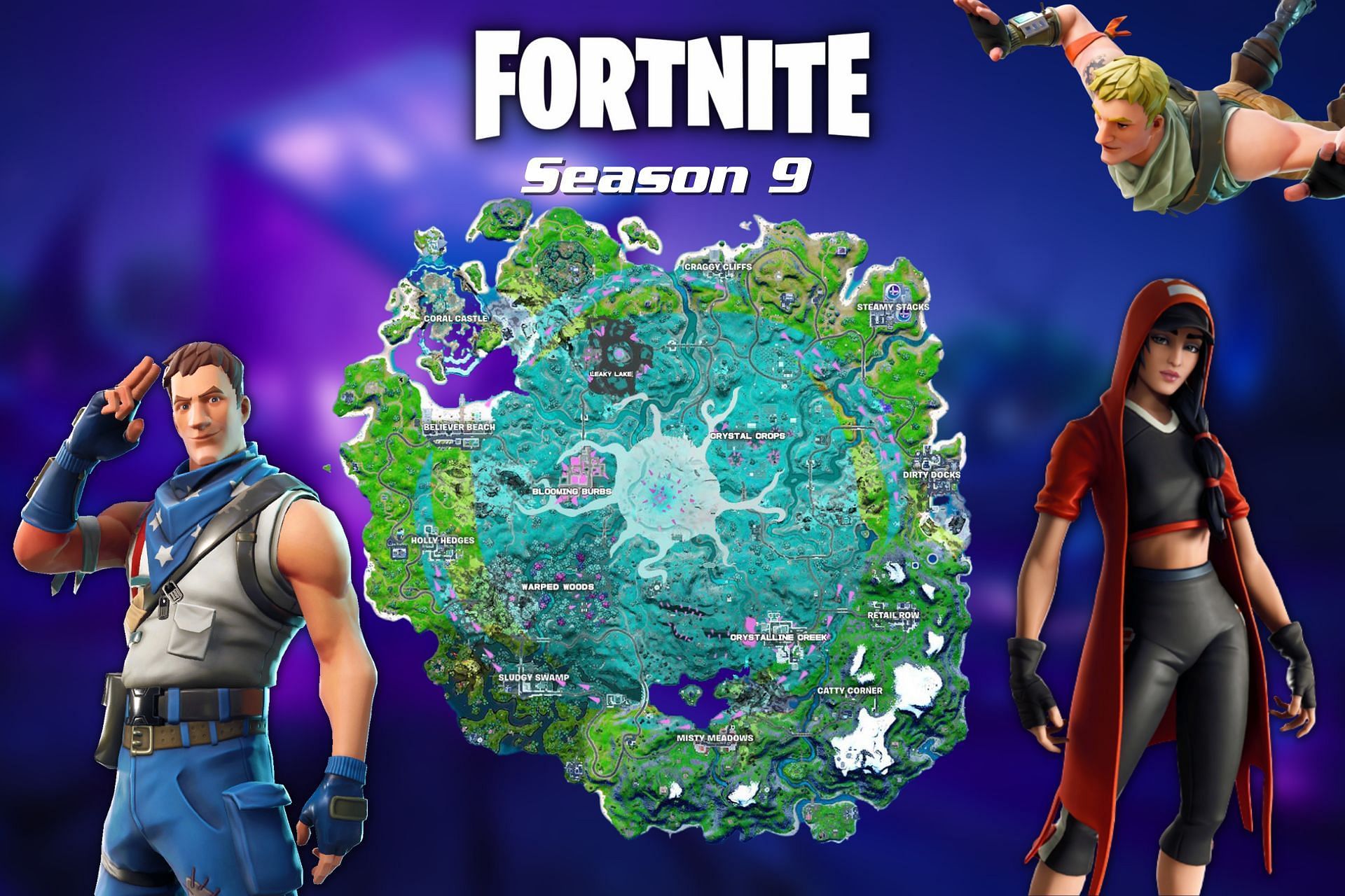 A new Season 9 map concept for Fortnite is making some noise as it closely resembles the aftermath of the ongoing Cube Wars (Image via Sportskeeda)