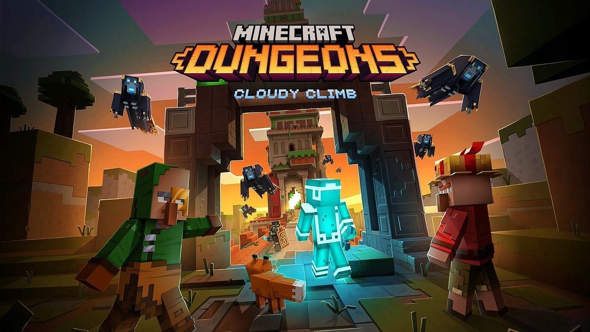 Minecraft Dungeons Cloudy Climb will be releasing on December 14 everywhere. Image via Mojang