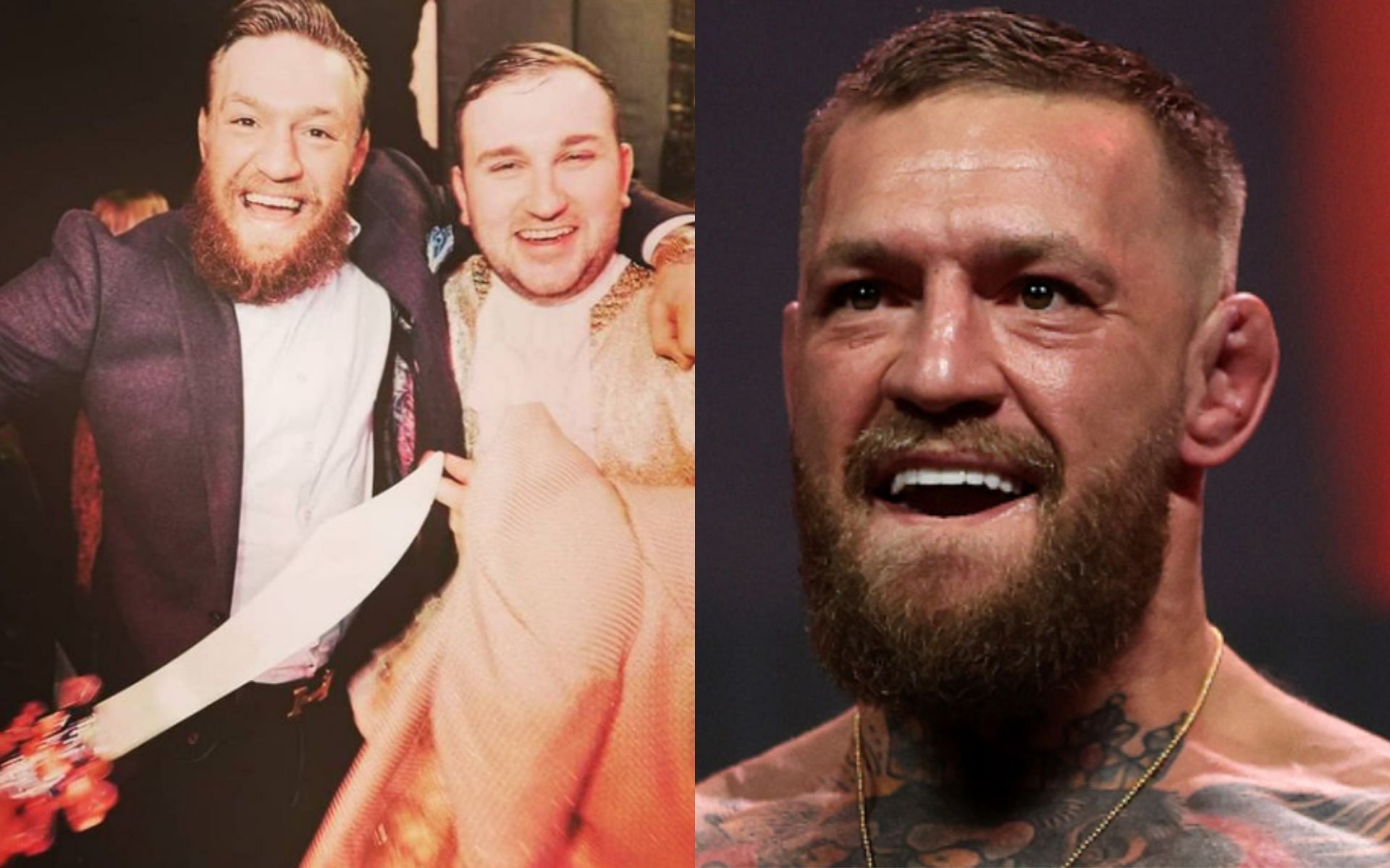 Conor McGregor (left and right); Al Foran (center) (*Images courtesy: @alforancomedy Instagram; Getty)