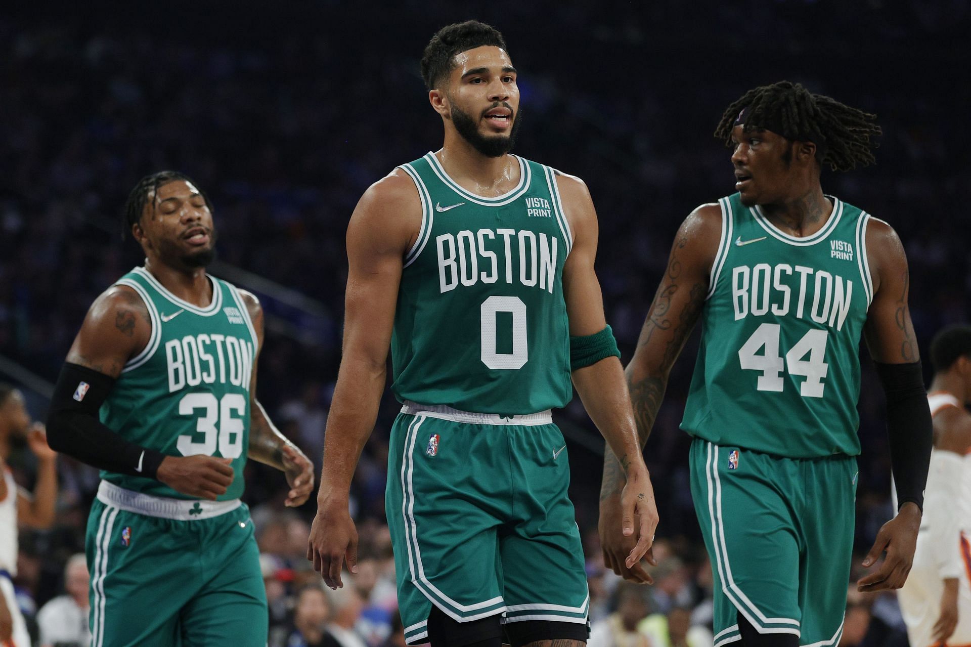 Boston Celtics in action vs the New York Knicks.