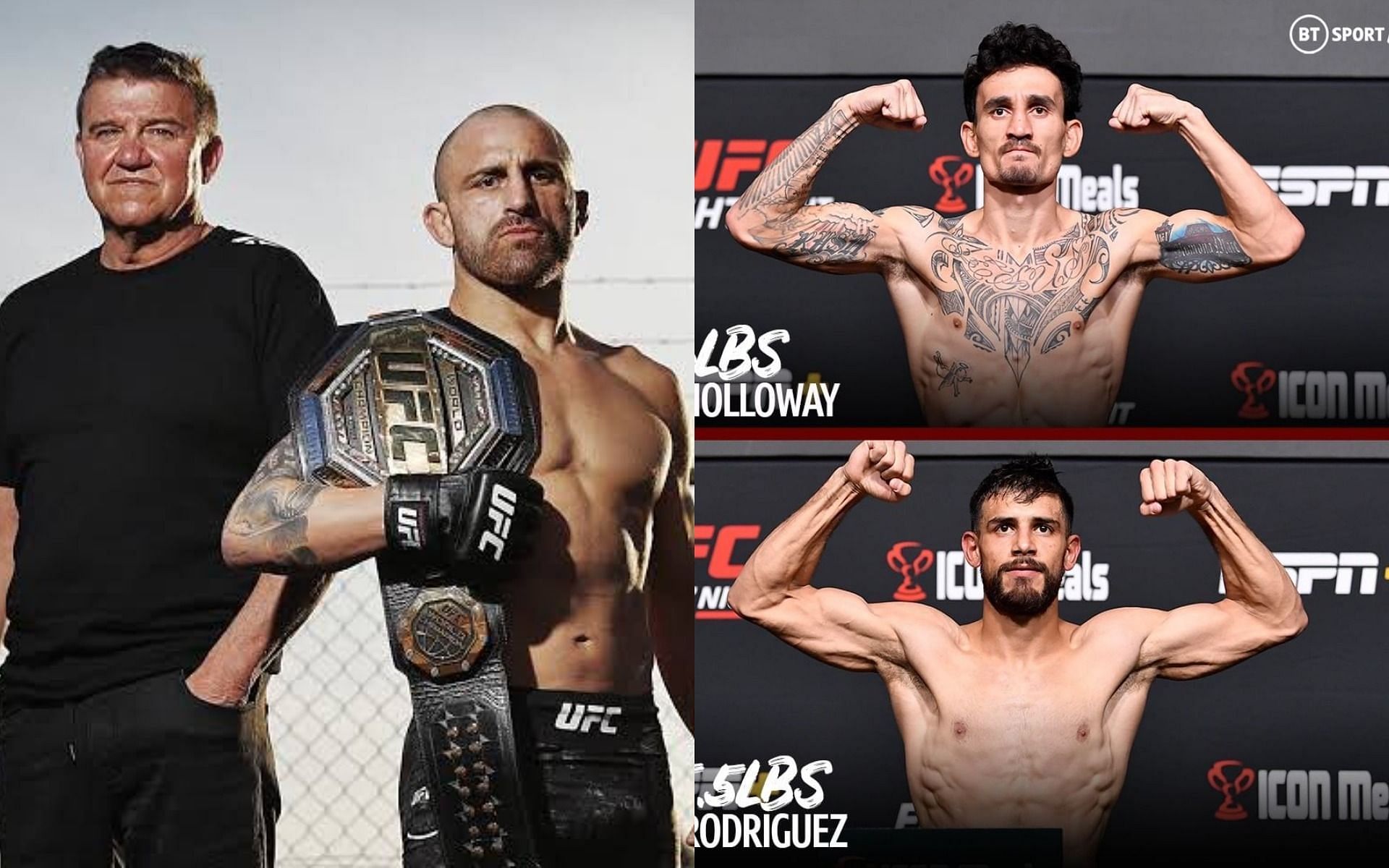 Joe Lopez &amp; Alexander Volkanovski (left), Max Holloway &amp; Yair Rodriguez (right) [Images Courtesy: @alexvolkanovski @ufcbtsport on Instagram]