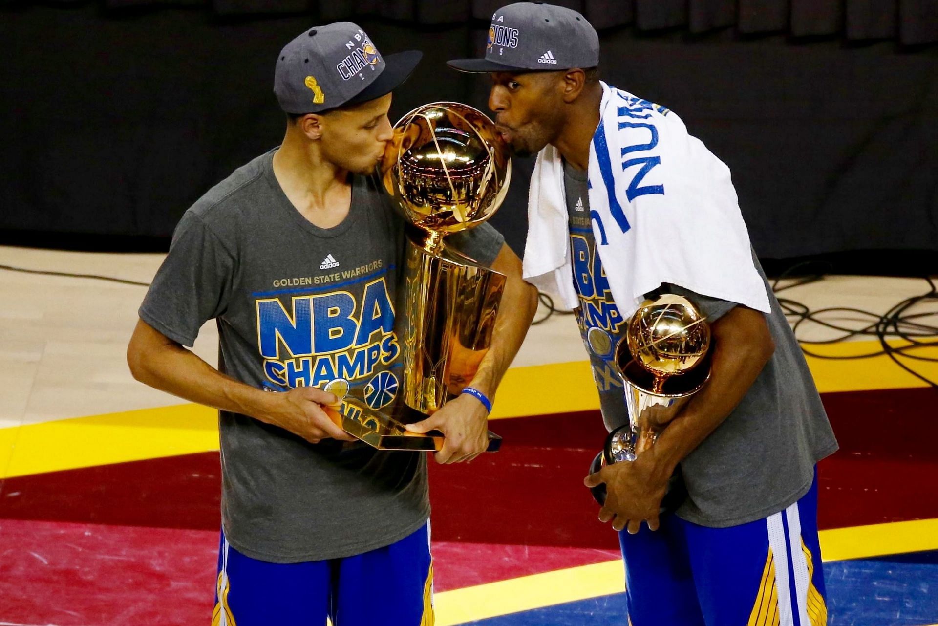 Golden State Warriors star Stephen Curry and Finals MVP Andre Iguodala