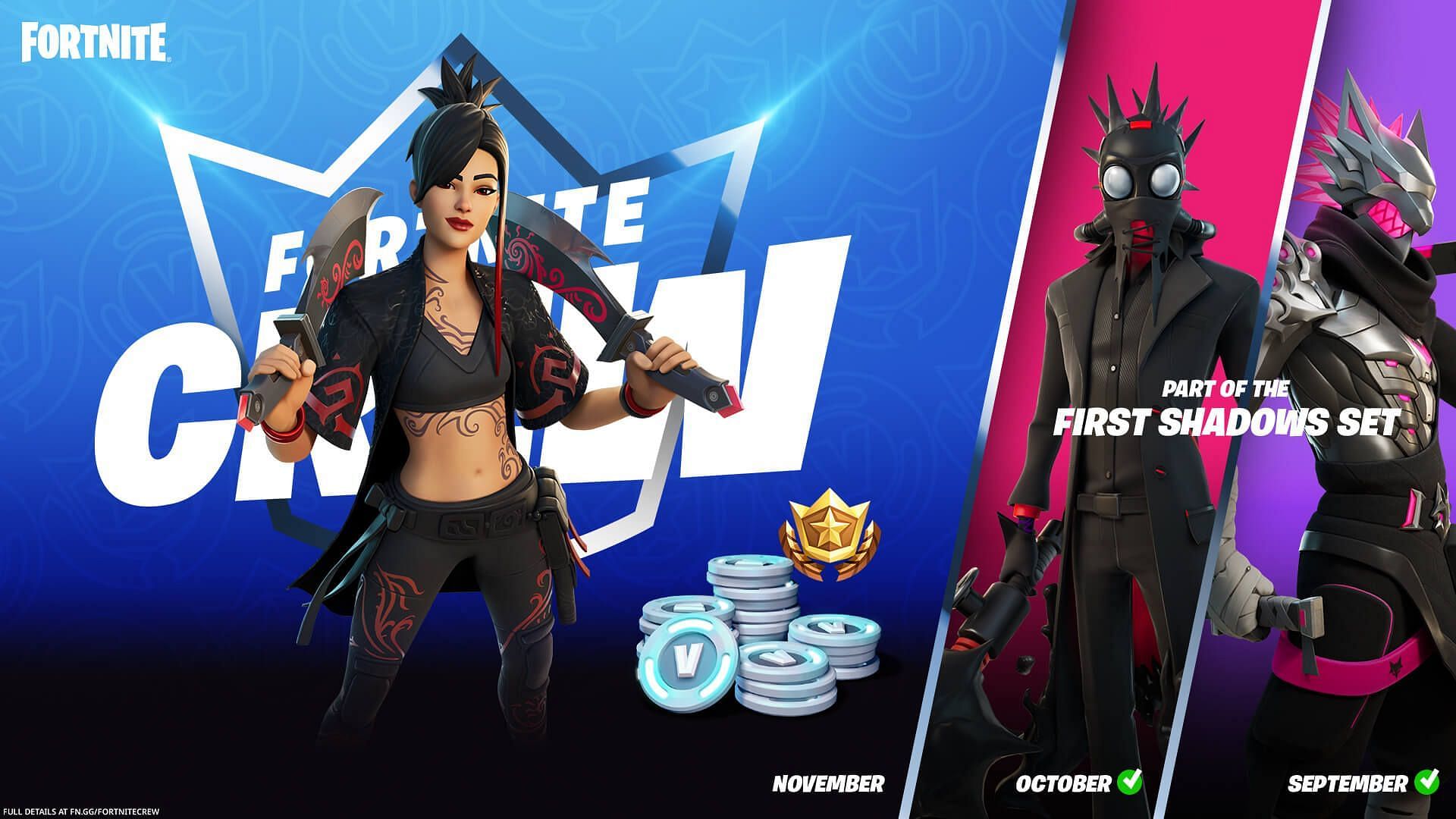 Fortnite Crew skins have become very popular. Image via Epic Games