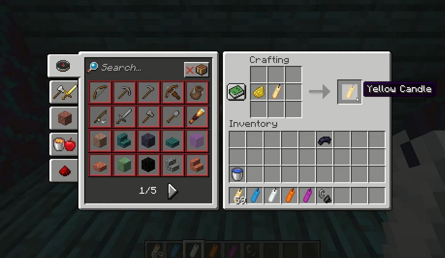 Different colored candles in Minecraft (Image via YouTube)
