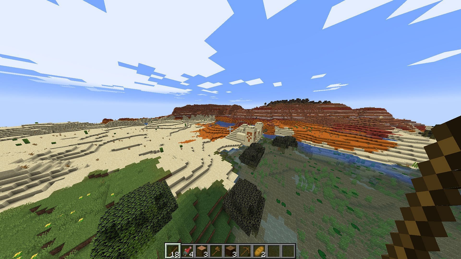 All three biomes at spawn pictured (Image via Minecraft)