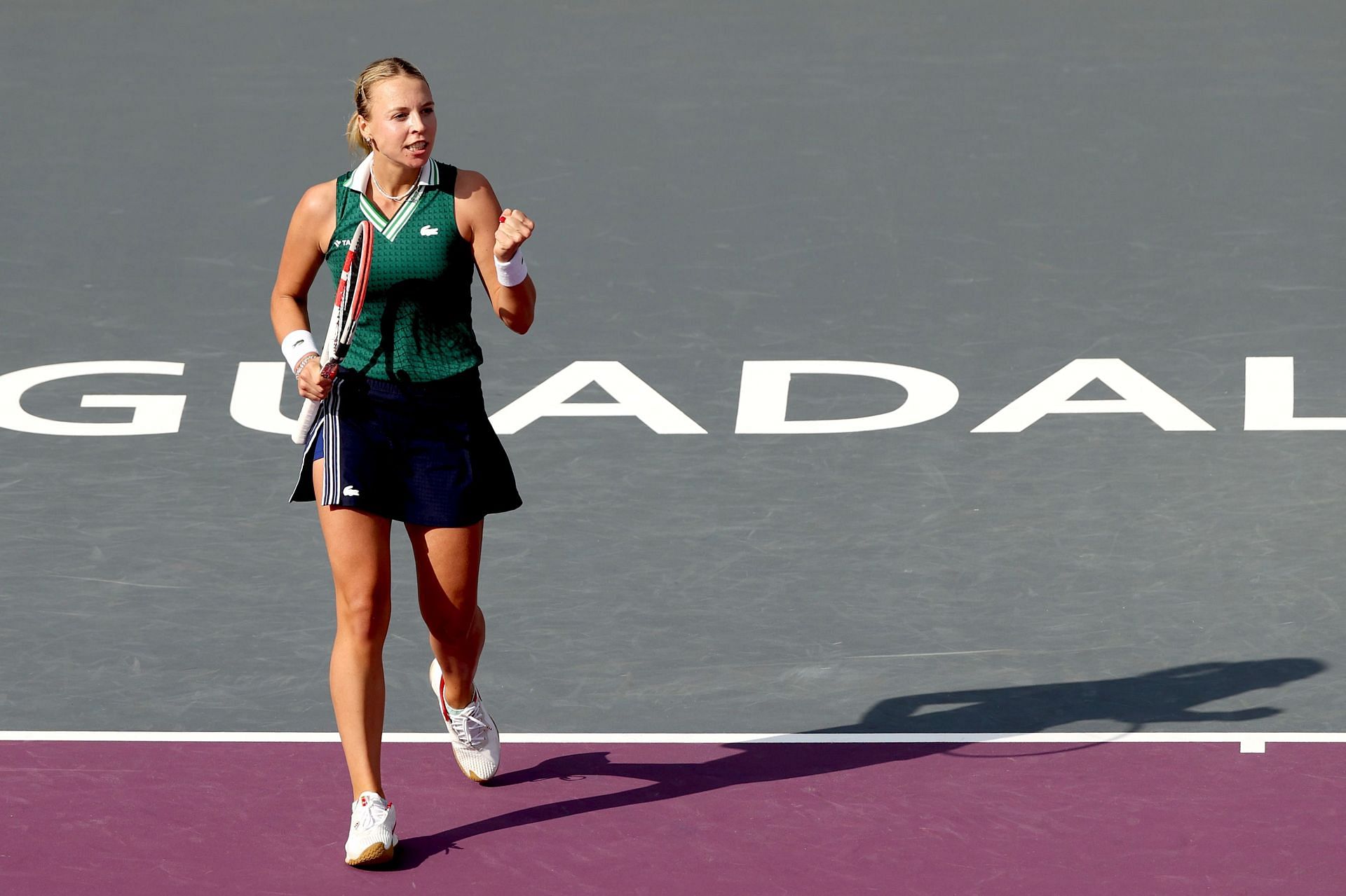 Anett Kontaveit in action at the 2021 WTA Finals