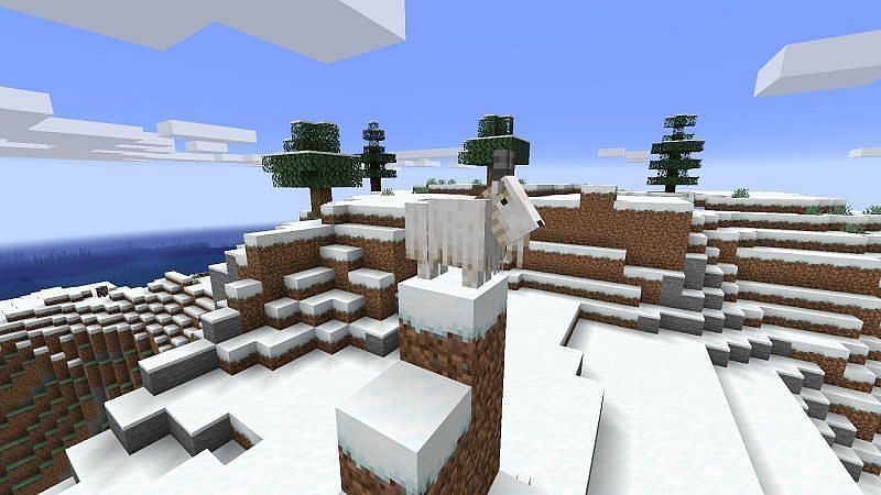 Goats on a Mountain (Image via Minecraft)