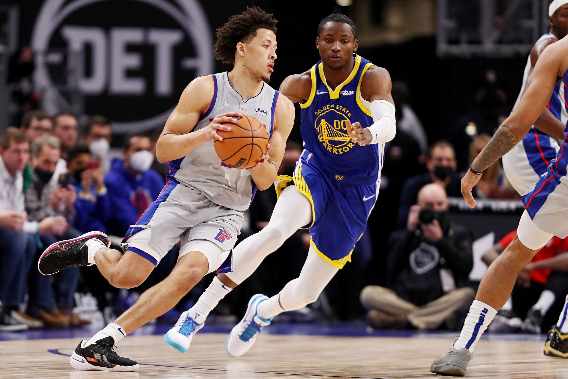 Detroit Pistons rookie Cade Cunningham with the ball