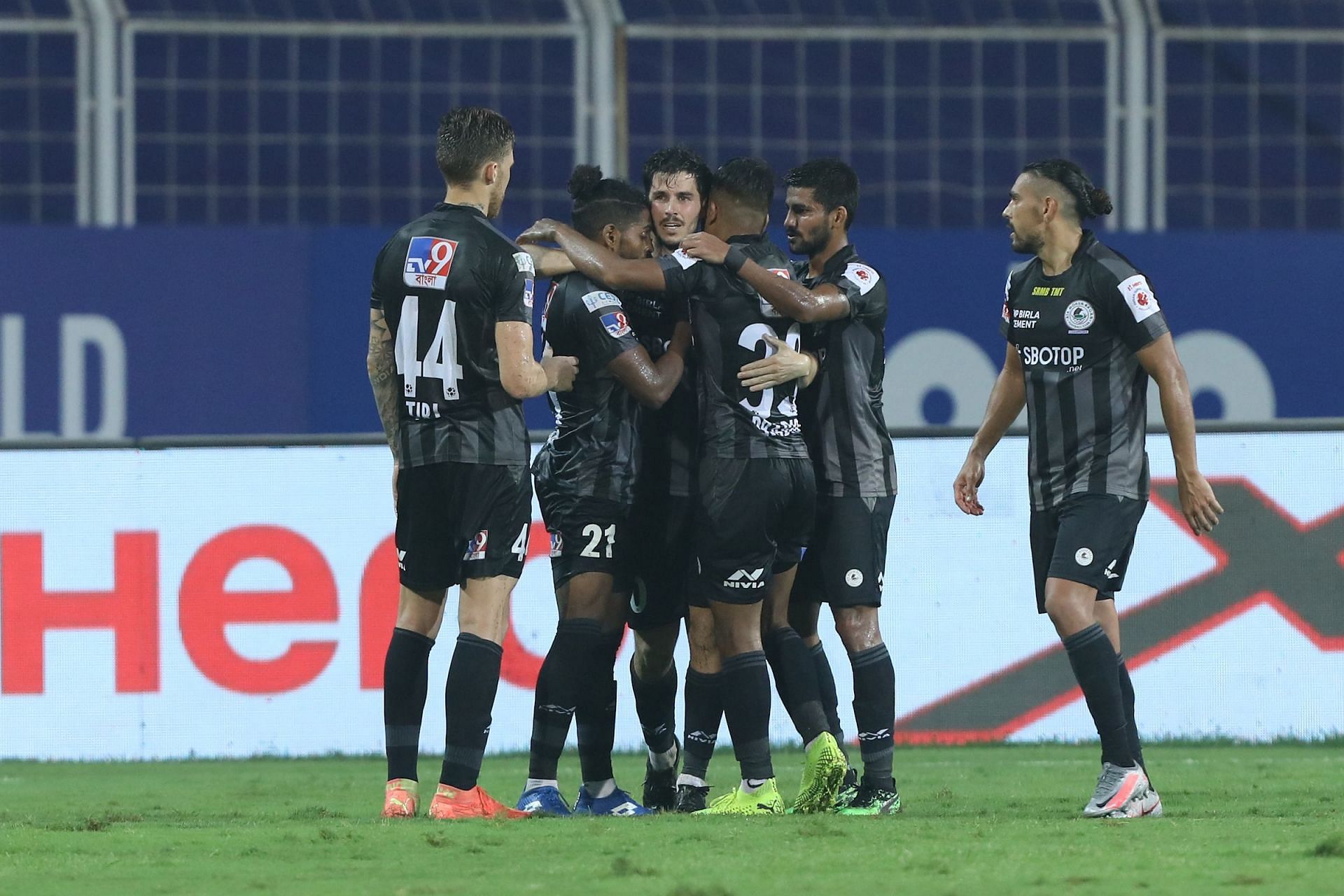 ATKMB players celebrate after scoring a goal against FC Goa - ISL Media