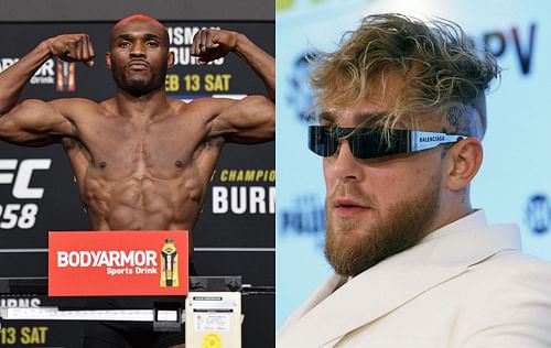 Kamaru Usman (left) and Jake Paul (right).