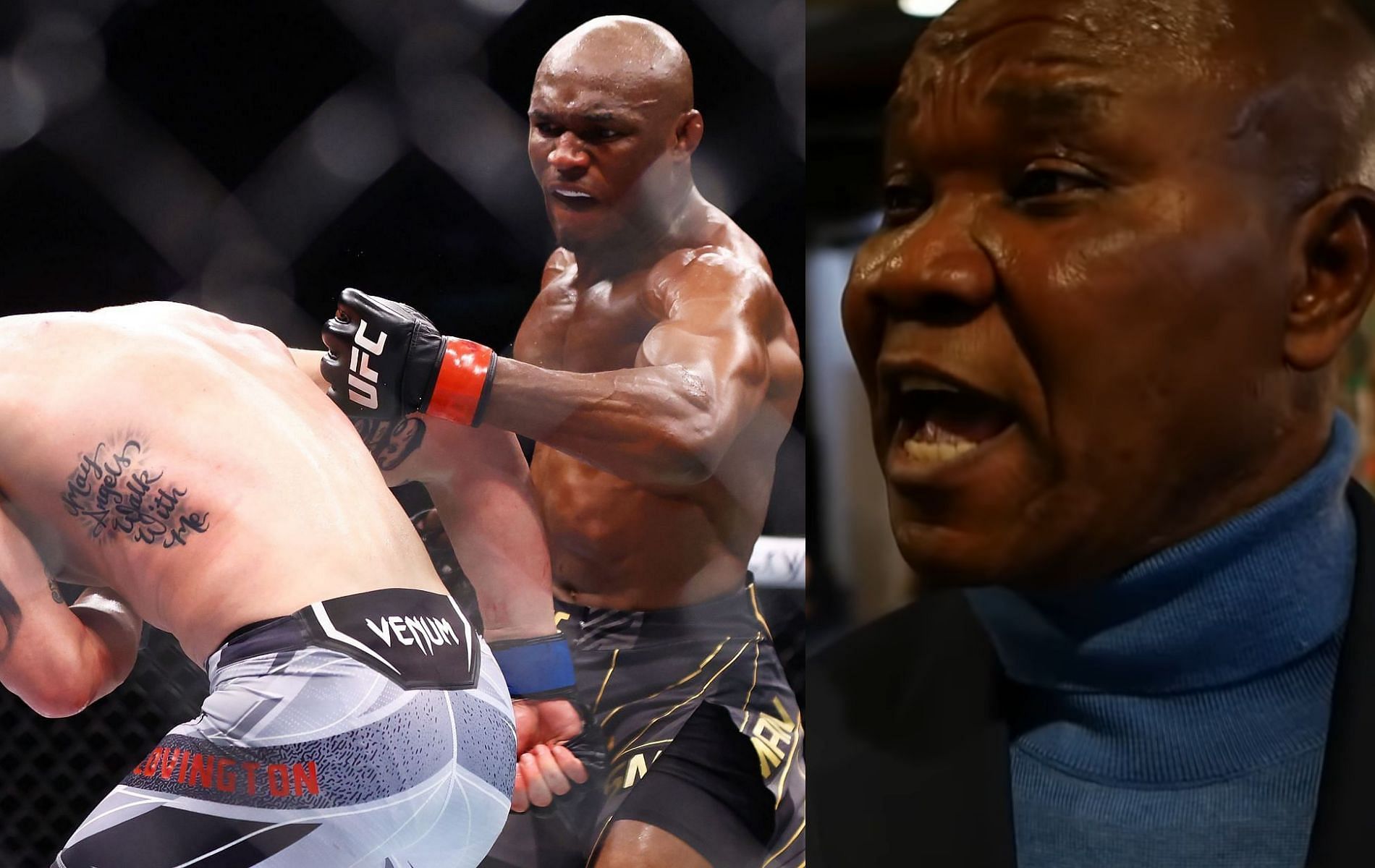 Kamaru Usman defeated Colby Covington at UFC 268 (right image credit: Michael Bisping YouTube channel).