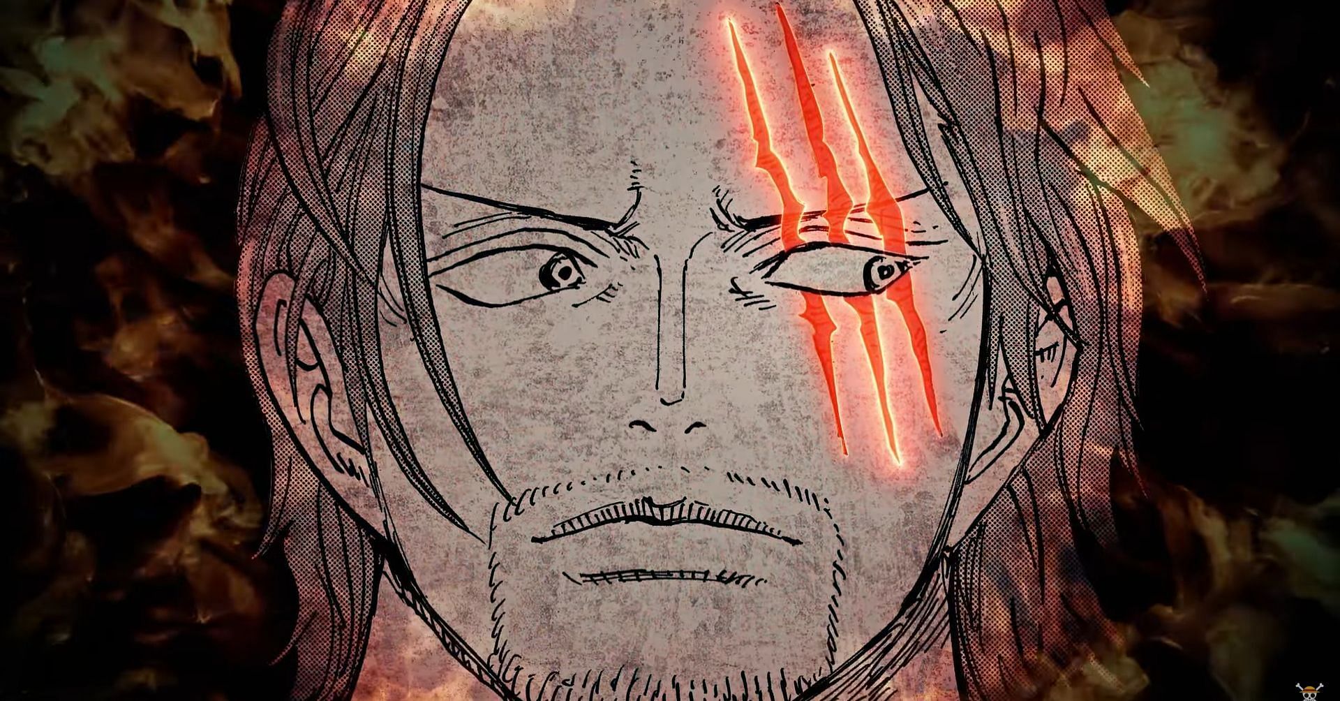 Red Haired Shanks as seen in the official announcement trailer for One Piece Red. (Image via Shueisha)