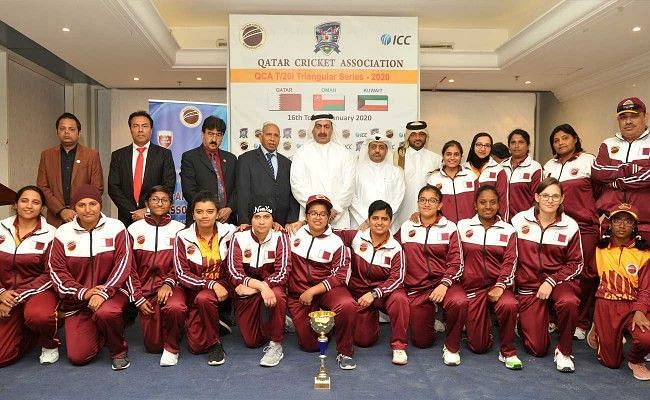 The Qatar Women&#039;s Cricket Team poses for a group photo (Image Courtesy: Qatar Cricket Association)