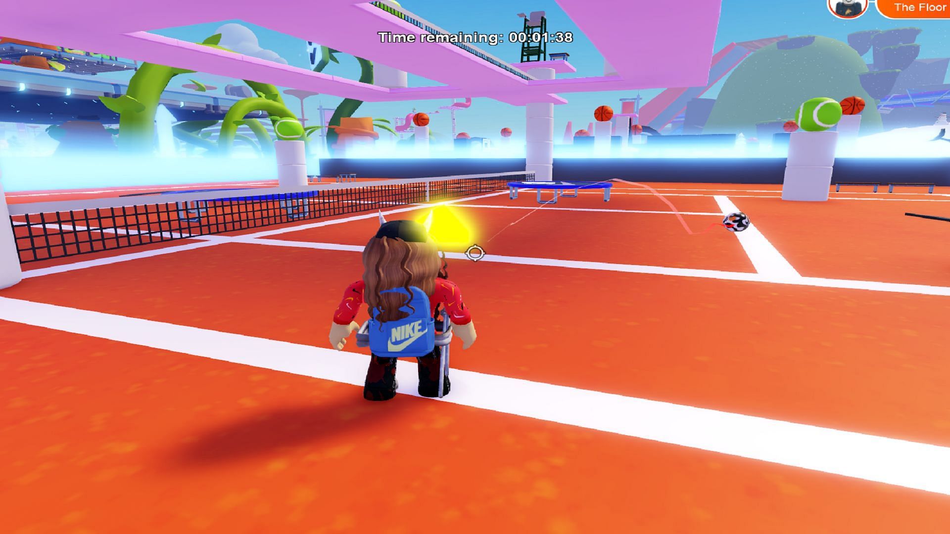 Earn points by hitting players with balls (Image via Roblox)