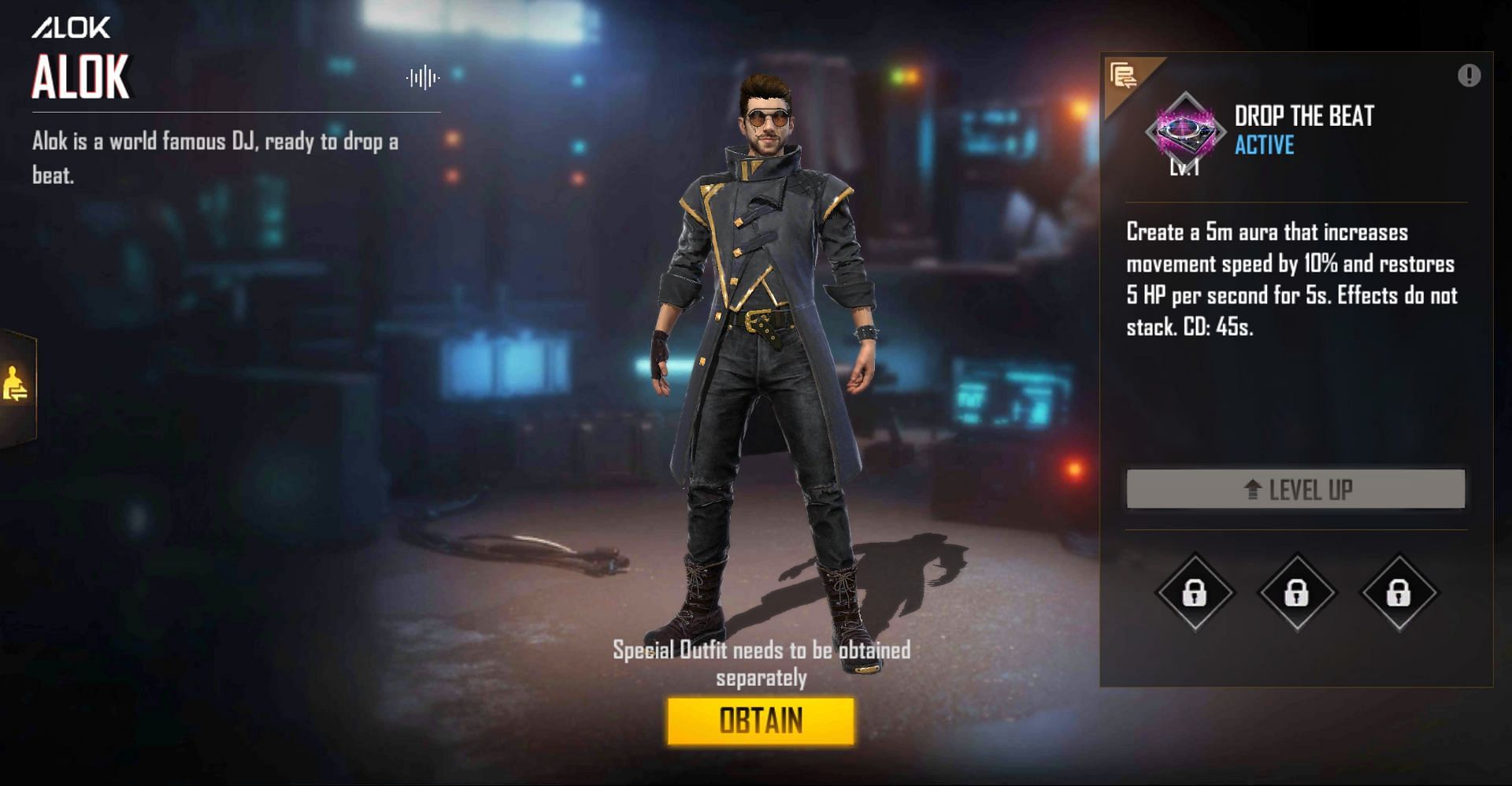 Alok is used for his healing and additional speed (Image via Free Fire)