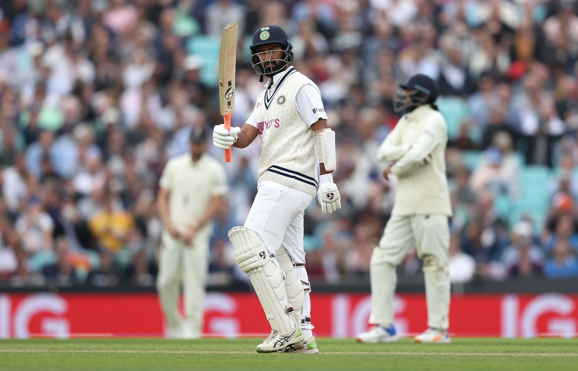 Cheteshwar Pujara played an aggressive brand of cricket for India against England (Credit: Getty Images)