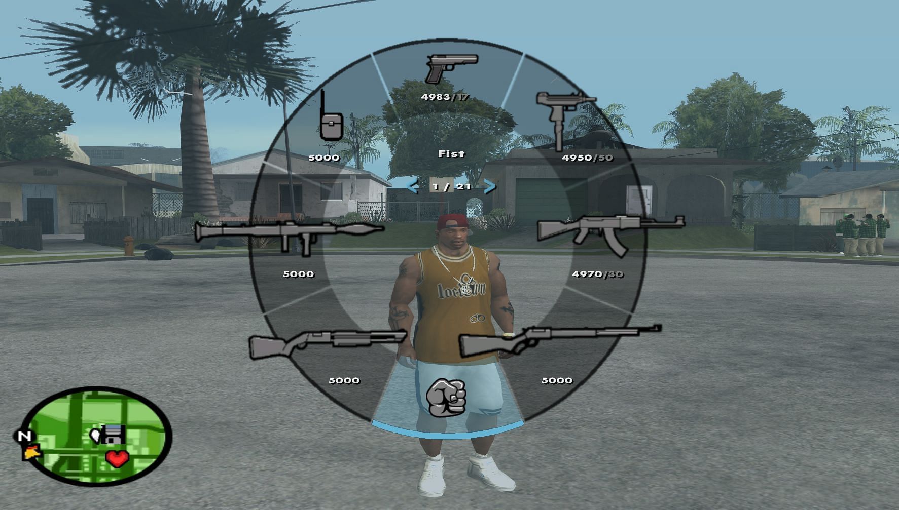 The GTA weapon wheel (Image via Sportskeeda)