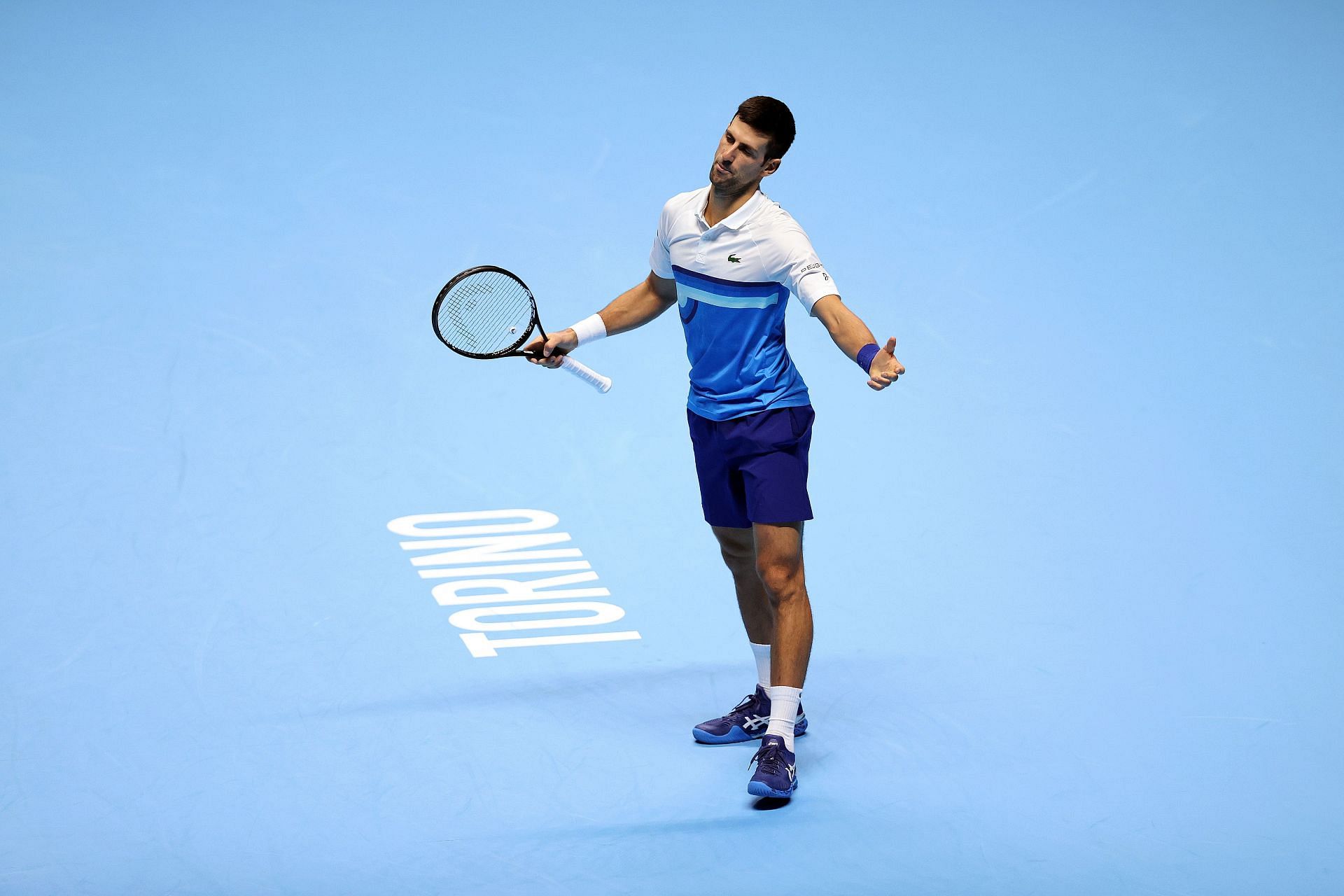 Novak Djokovic pictured at the Nitto ATP World Tour Finals - Day Two