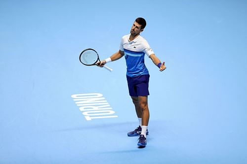 Novak Djokovic pictured at the Nitto ATP World Tour Finals - Day Two