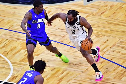 James Harden of the Brooklyn Nets v Orlando Magic