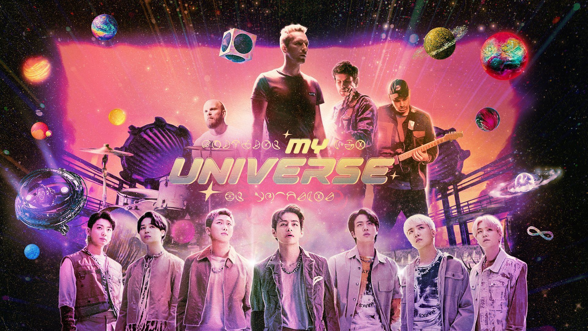 BTS and Coldplay concept poster for &#039;My Universe&#039; (Image via @bts_bighit/Twitter)