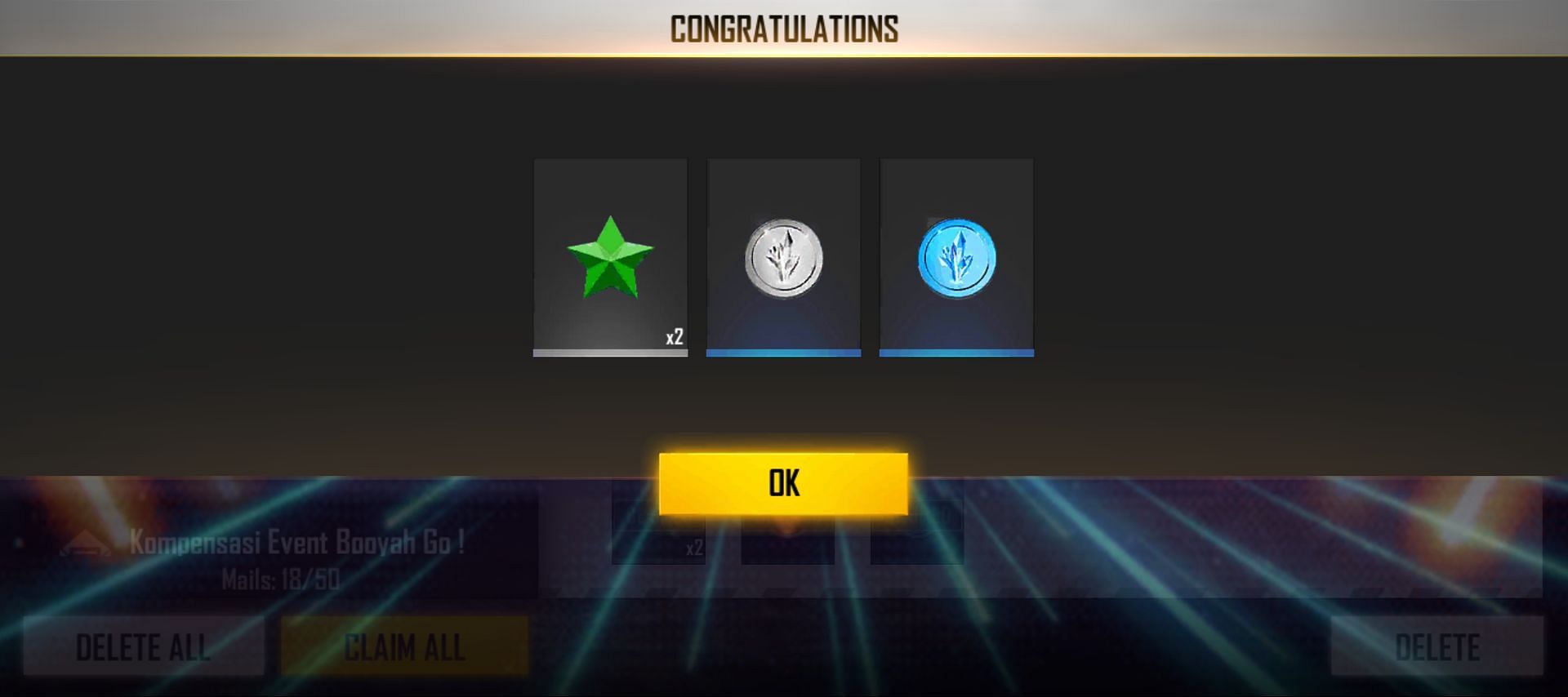 The rewards for the Indonesian server (Image via Free Fire)