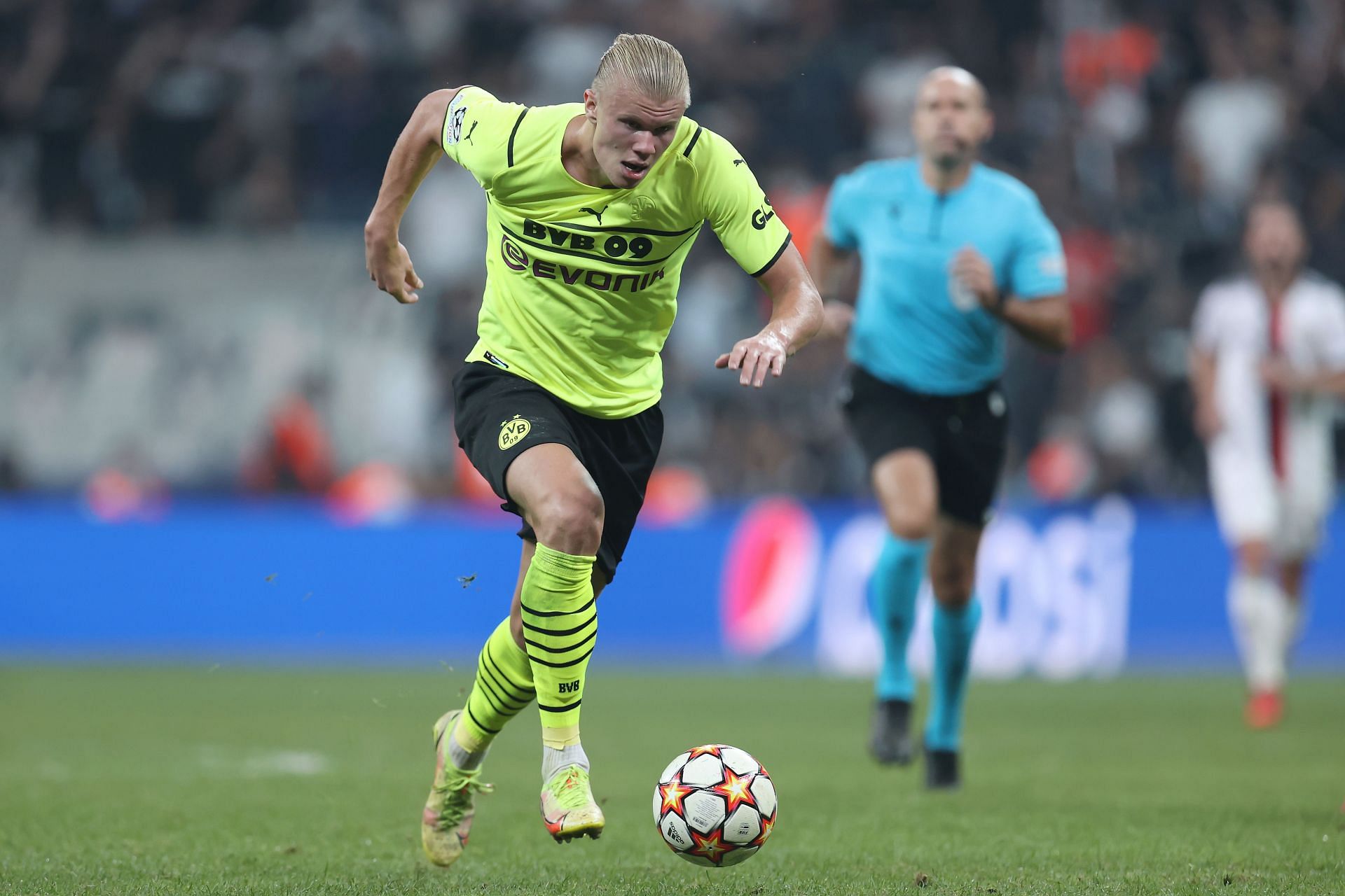 Erling Haaland in action for Borussia Dortmund