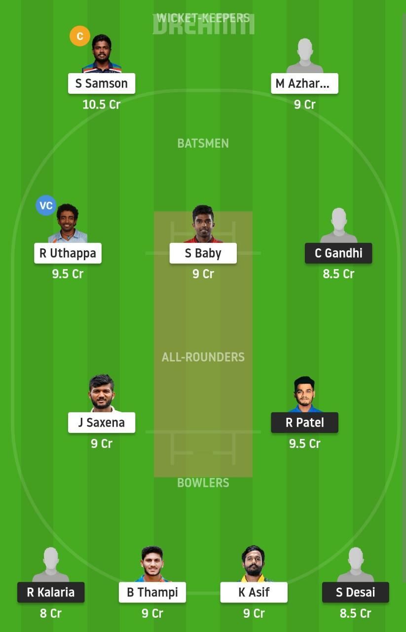 GUJ vs KER Dream11 Fantasy Suggestion #1