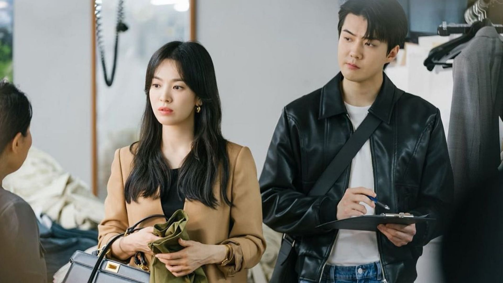 A still of Song Hye Kyo and Sehun in Now, We Are Breaking Up episode 5 (Image via sbsdrama.official/Instagram)