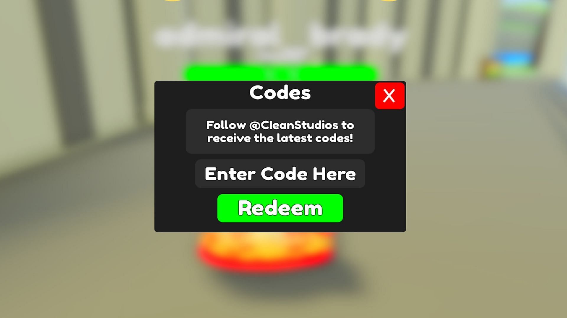 The code redemption page in Weapon Masters (Image via Roblox)