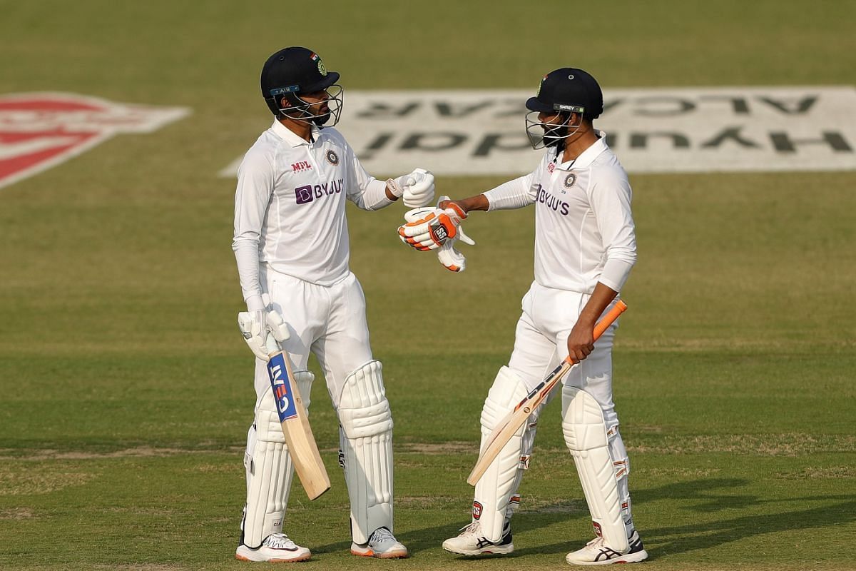 Shreyas Iyer and Ravindra Jadeja rescued India on day 1 with an unbeaten 115-run stand (Credit: BCCI)