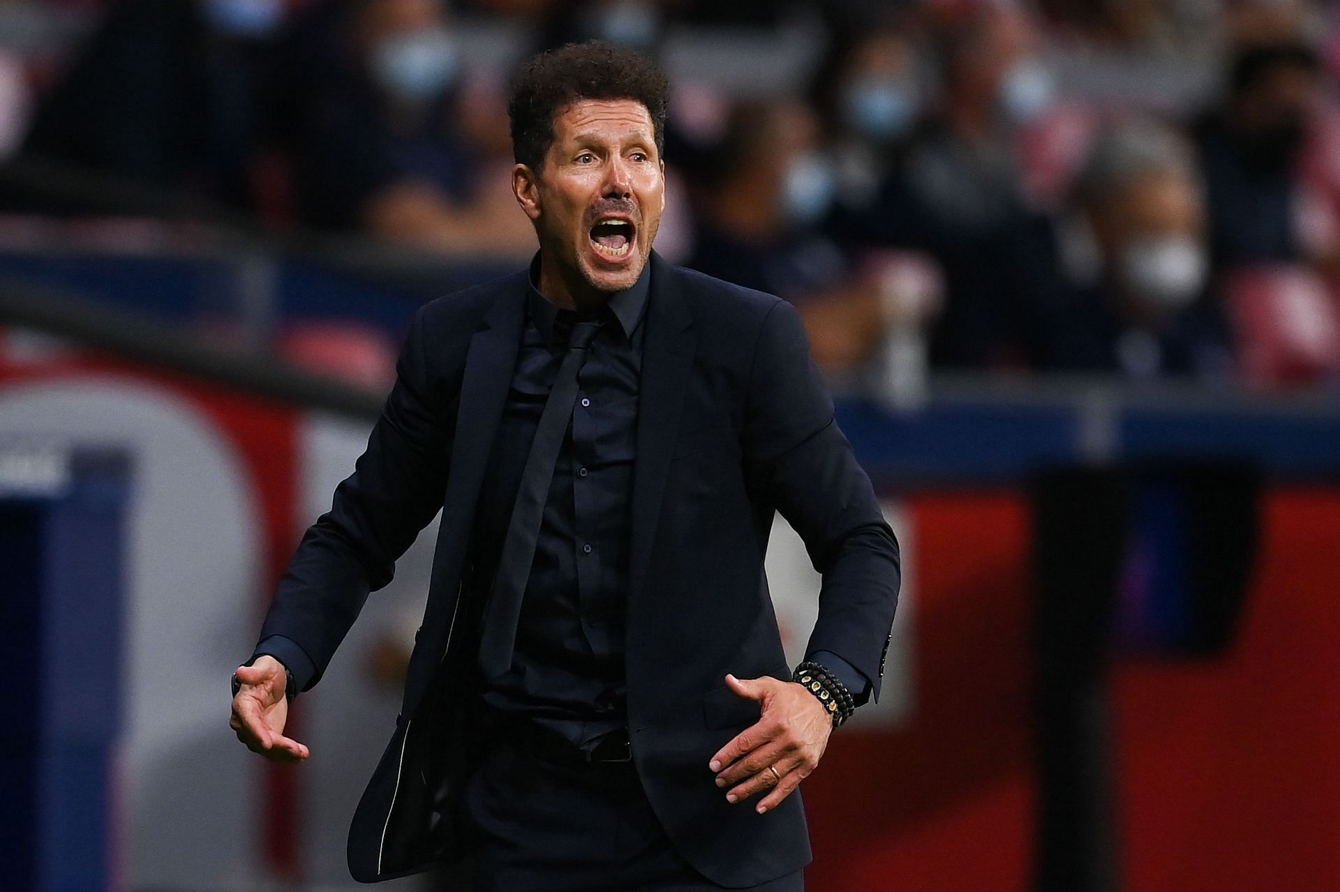 Atletico Madrid manager Diego Simeone reacts during a Champions League game
