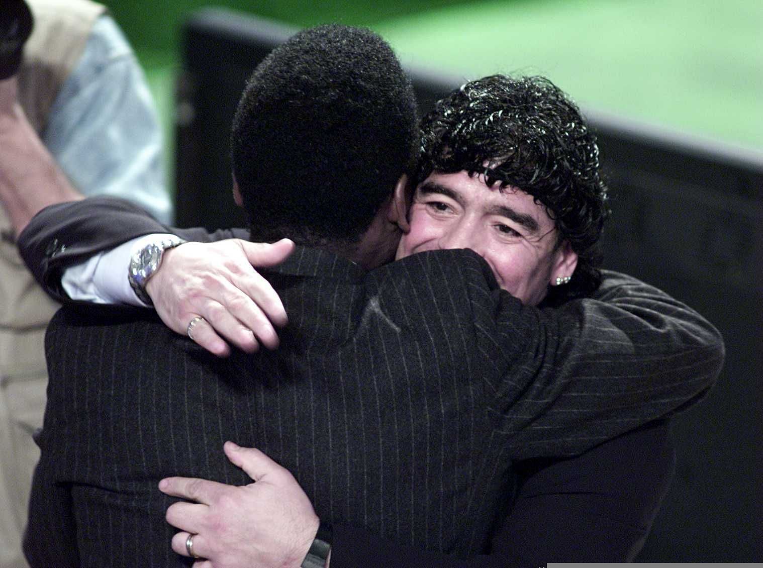 Pele and Diego Maradona at the FIFA Awards