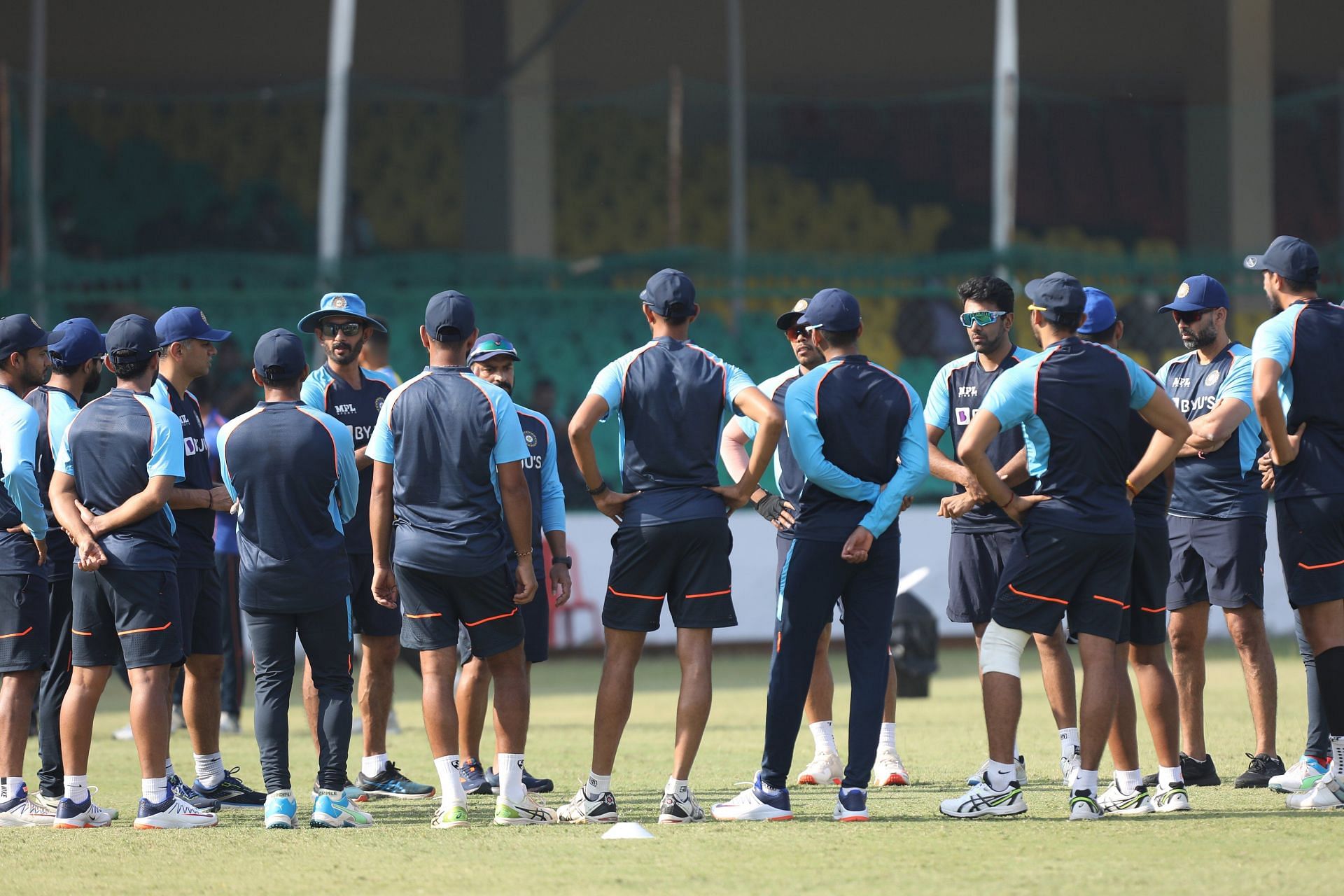 Team India players during a practice session in Kanpur. (PC: BCCI)