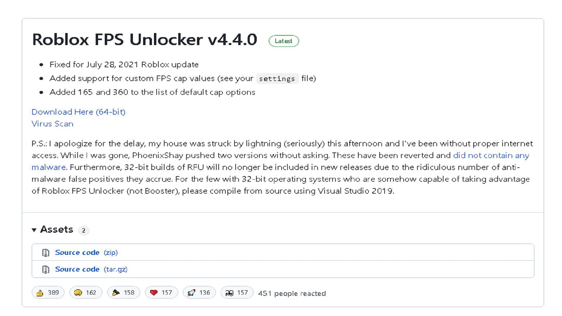 Safely download FPS Unlocker from the developer (Image via Sportskeeda)