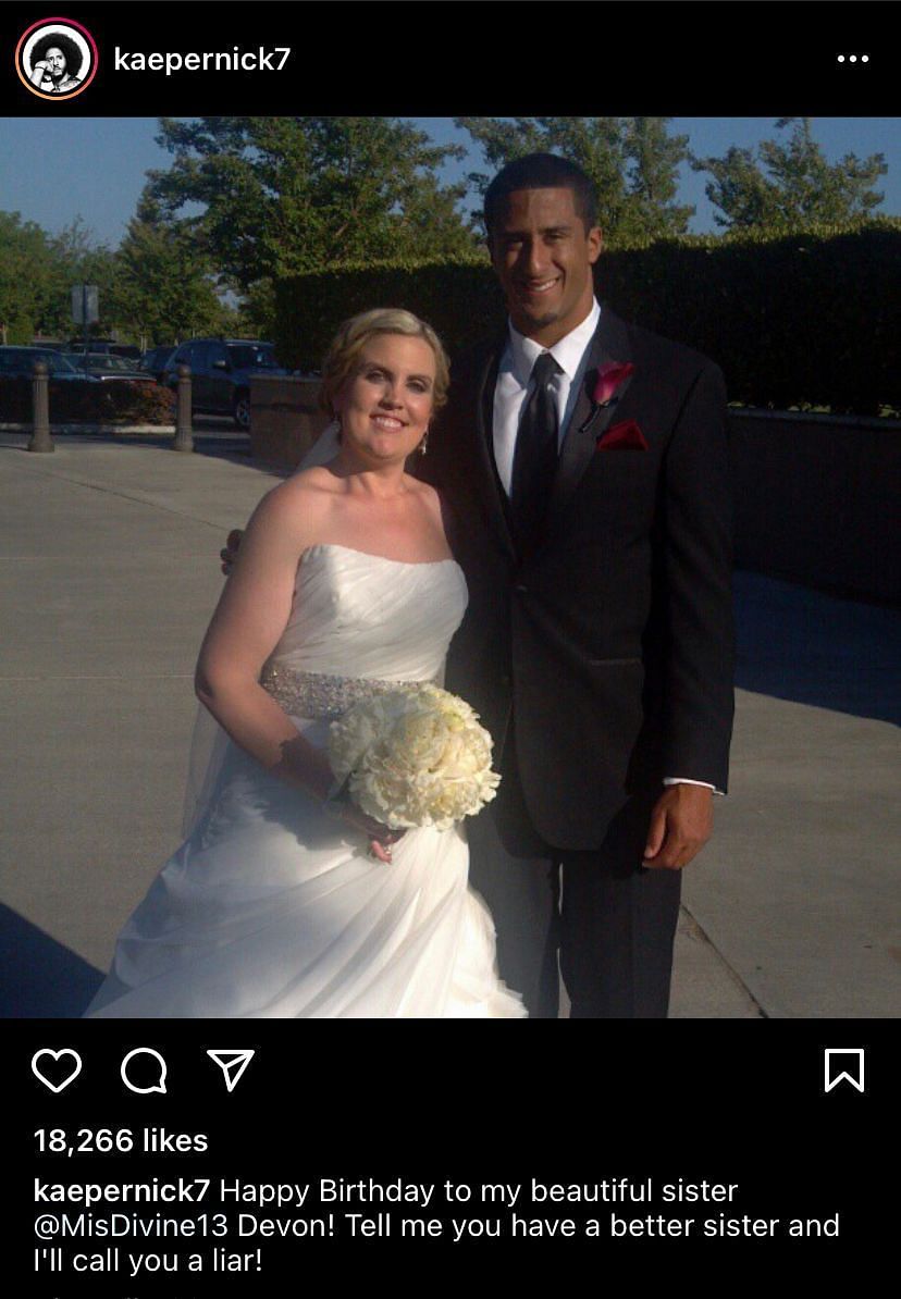 A photo of himself with his sister shared by Colin Kaepernick on Instagram