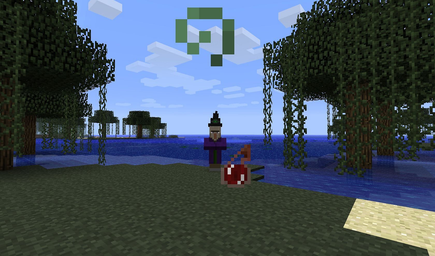 Witch throwing potion (Image via Minecraft Wiki)