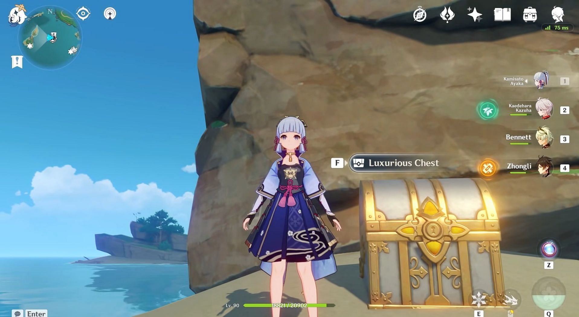 Hidden Luxurious Chest in Yashiori Island (Image via Genshin Impact)