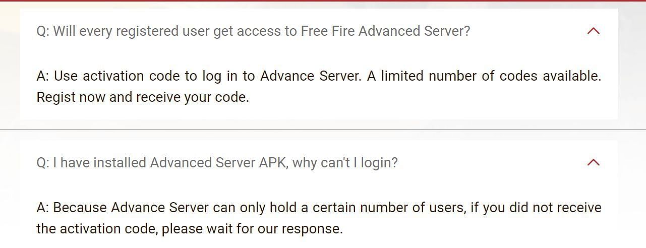 The Activation Code is necessary for the Advance Server (Image via Free Fire)