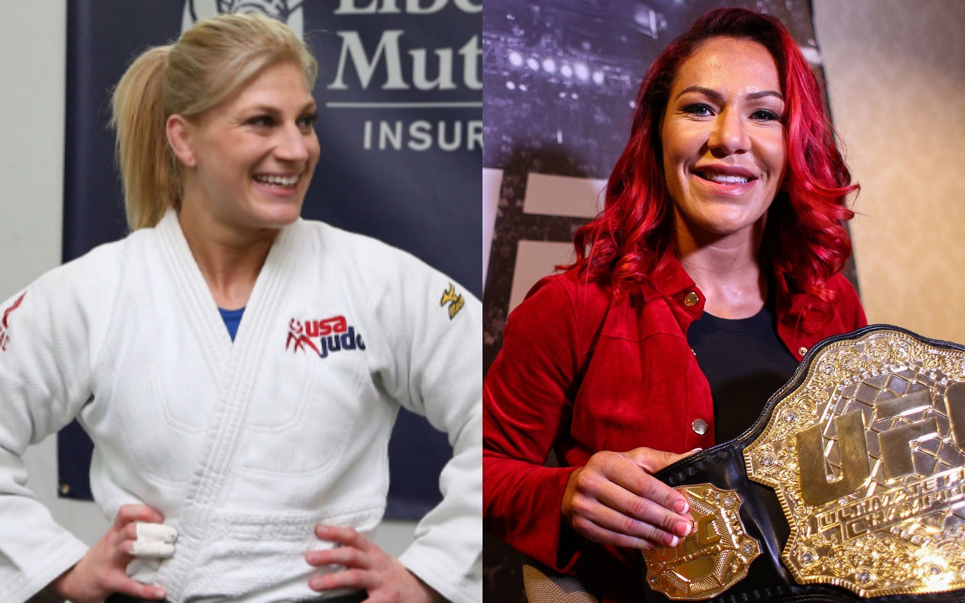 MMA superstars Kayla Harrison (left) and Cris Cyborg (right)