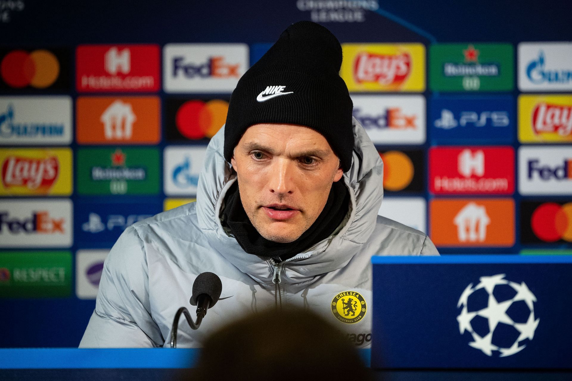 Chelsea manager Thomas Tuchel at a press conference