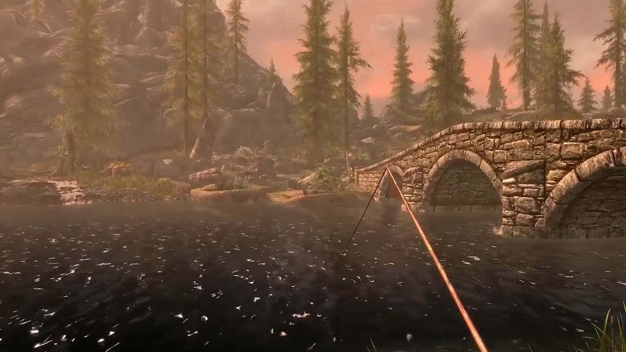 One of the fishing spots in Skyrim. (Image via Bethesda)
