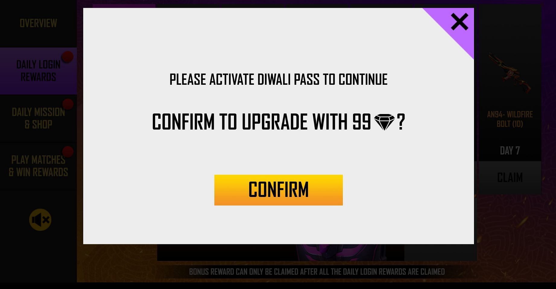 Users should activate the pass at first (Image via Free Fire)