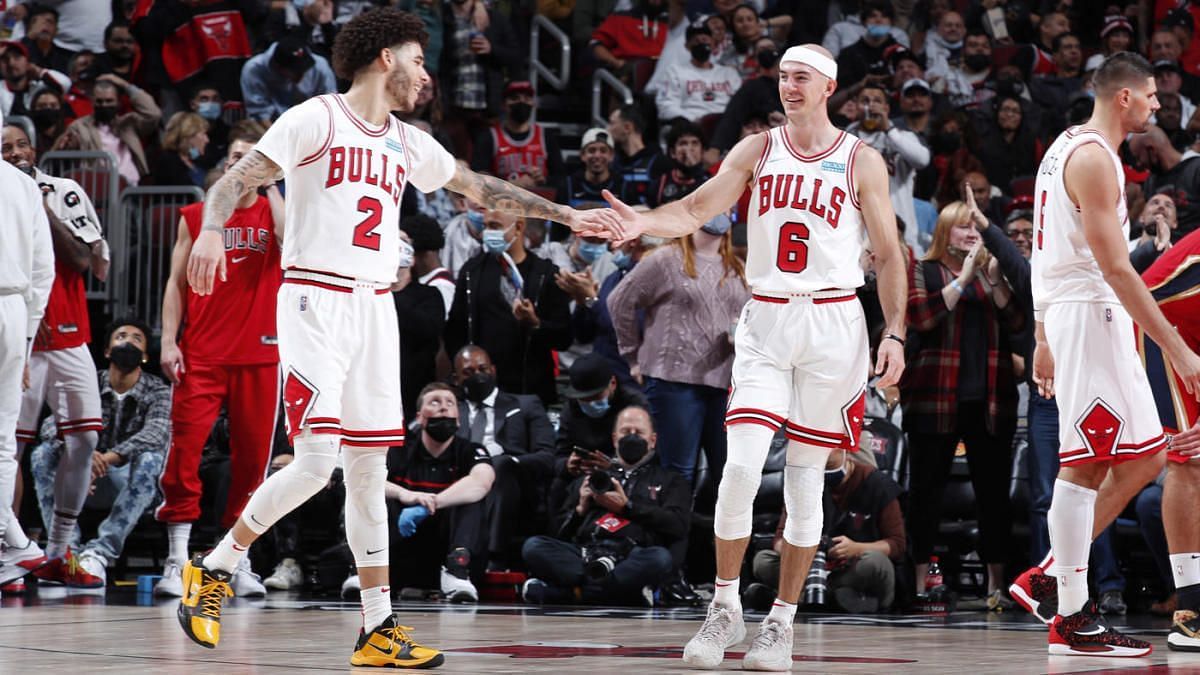 Alex Caruso and the Chicago Bulls are using defense as the key to get into the playoffs for the first time in four years. [Photo: CBS Sports]