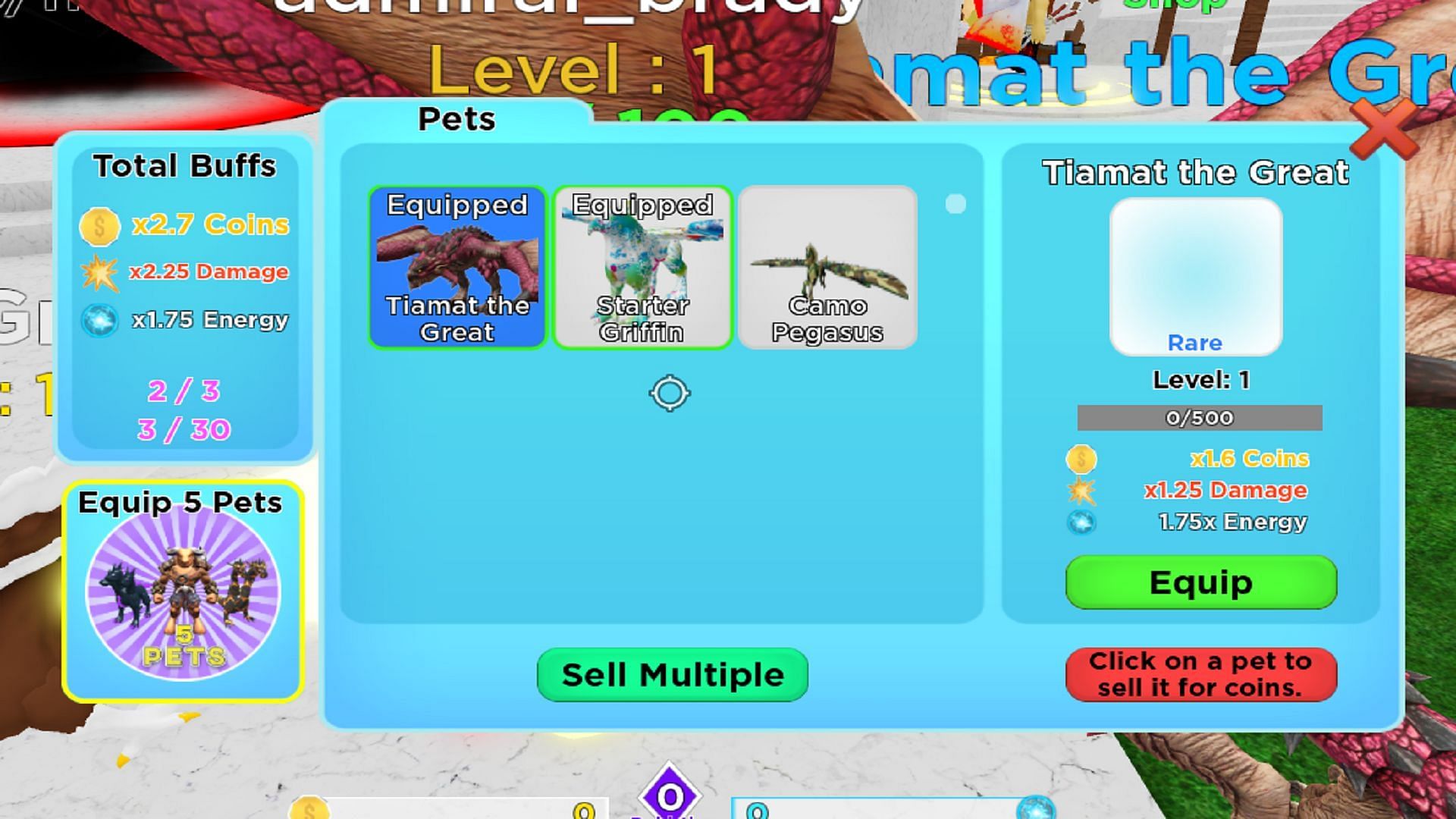 Pets rewarded through codes (Image via Roblox)