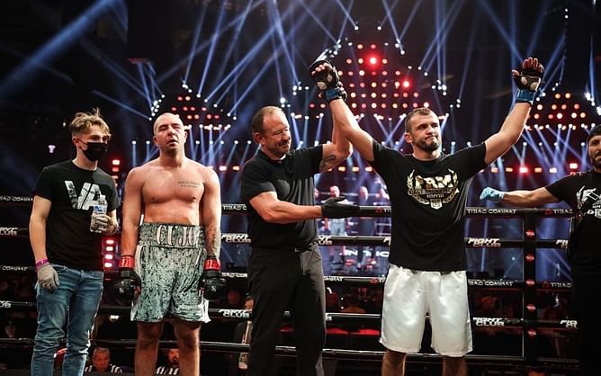Watch: Awkward moment as referee and fighters fail to hear winning announcement during Triller Triad Combat