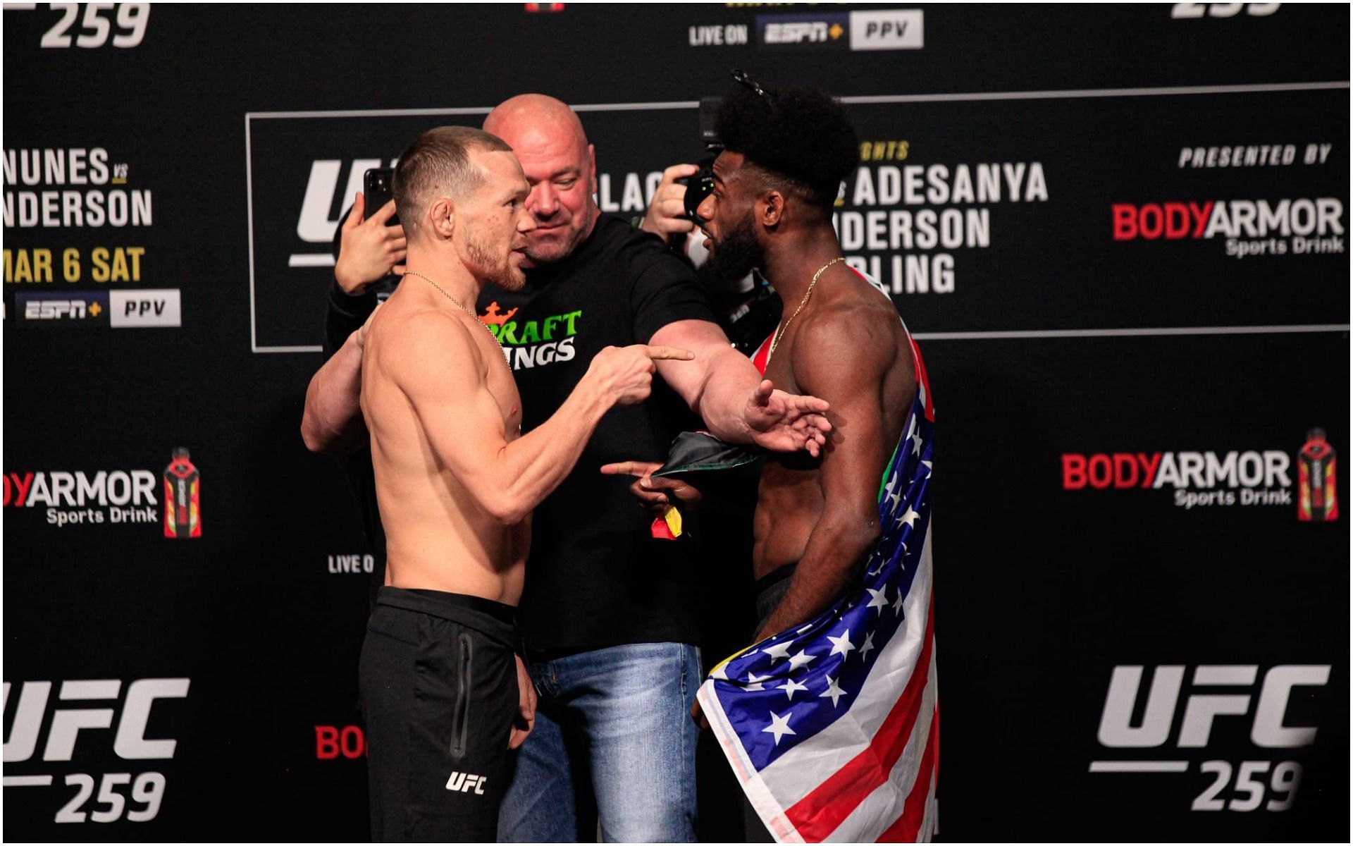 Petr Yan and Aljamain Sterling facing off before UFC 259